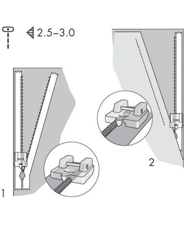 Pie Prénsatelas para Cremallera Invisible para Máquina de Coser Pfaff con IDT