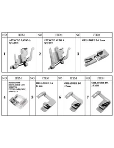 Set 7 Pezzi con Piedini Orlatori e Bordatore Regolabile 2