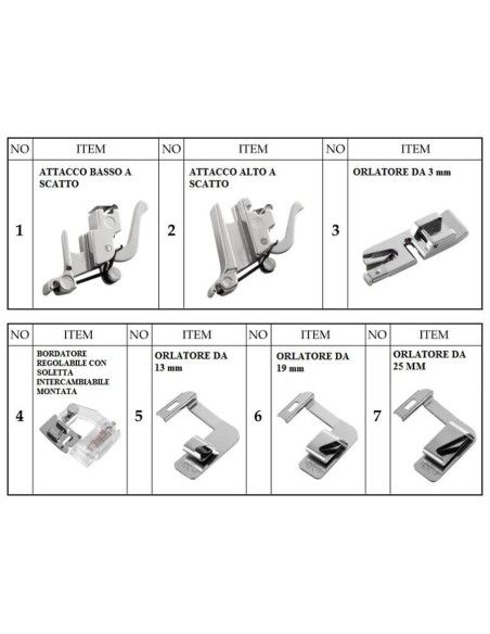 Kit Pies Dobladilladores y Tira de Bies regulable para Máquinas de Coser