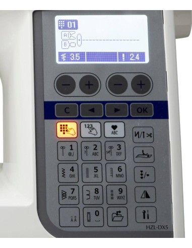 Macchina da Cucire Juki HZL-DX5 | Pannello Comandi Touch-Screen