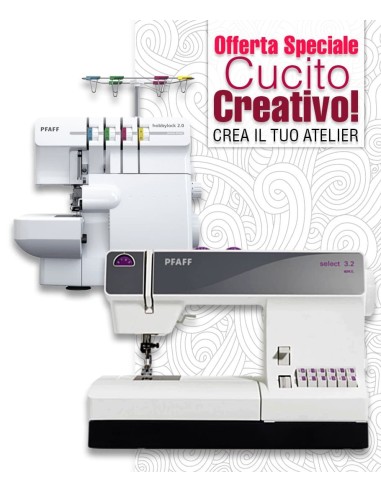 Set Atelier Professional include Pfaff Sewing Machine Select 3.2 & Hobbylock 2.0
