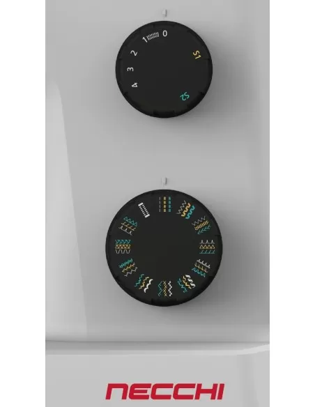 Sélecteurs de points et largeur de la machine à coudre Necchi Q132A