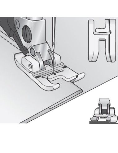 The 2-level foot allows professional stitching on the edges