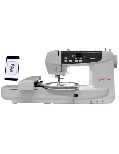 Necchi Logica Next Wifi è il futuro delle macchine ricamatrici, semplice, completa e sempre aggiornata. (Device non incluso)