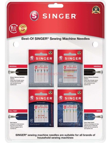 Kit 25 aghi Singer per tutte le macchine da cucire domestiche