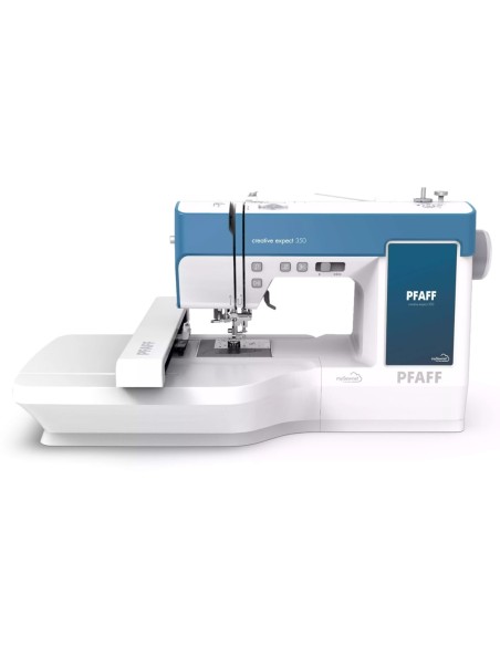 Pfaff Creative Expect 350 con pantalla a color de 7", 180 diseños de bordado y 2 marcos incluidos