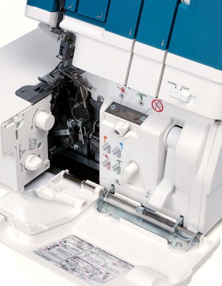 Infilatura ad aria per la tagliacuci Pfaff Admire Air 5000 Infila senza sforzo i crochet con la semplice pressione di una leva