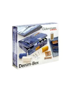 Gutermann Denim-Box with Threads, Labels and Needles for Jeans