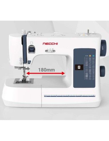 Ben 180 mm  di spazio a destra dell'ago per la Necchi NC59QD