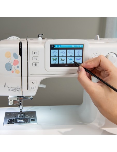 The Necchi NE210 3.5" color touch screen