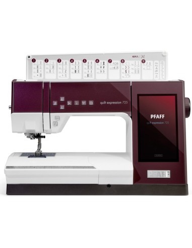 Pfaff Quilt Expression 725 top of the line with advanced features like Laser Guide and much more.