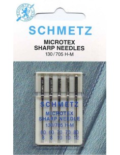 Aghi Schmetz Microtex per Macchine da Cucire con punta ultra sottile per tessuti a trama fitta