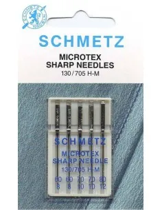 Aghi Schmetz Microtex per Macchine da Cucire con punta ultra sottile per tessuti a trama fitta