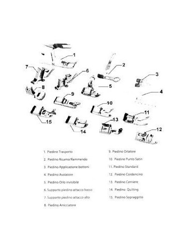 Kit 15 Pie Prensatelas Universal para Máquinas de Coser