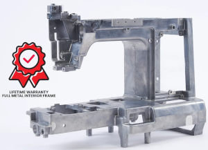 Máquina de coser Singer Heavy Duty 4523: Construcción robusta de metal para telas gruesas.