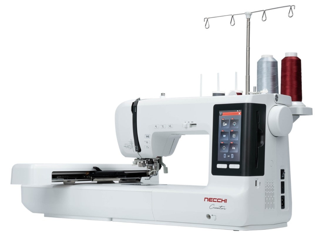 Necchi Creator C1200 embroidery machine with 3 frames up to 260x160 and multiple spool holder Necchi Creator C1200 embroidery machine with 3 frames up to 260x160 and multiple spool holder